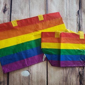 Ikea Rainbow Large & Small Shopping Bags 2pc